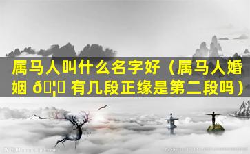 属马人叫什么名字好（属马人婚姻 🦅 有几段正缘是第二段吗）